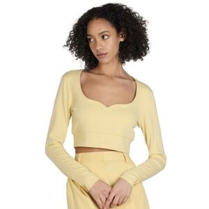NWT Bar Ill Nicole Williams English Cropped Long-Sleeve Top Size M
